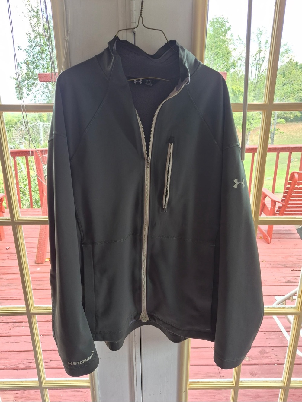 Under Armour dark green Full-Zip Hooded Performance Jacket